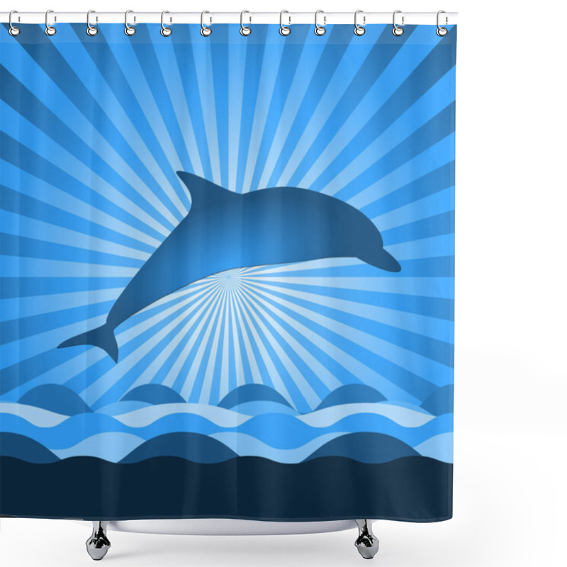 Personality  Shine With Dolphin Shower Curtains