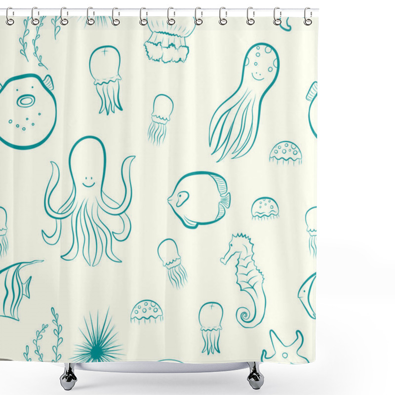 Personality  Sea Pattern. Shower Curtains