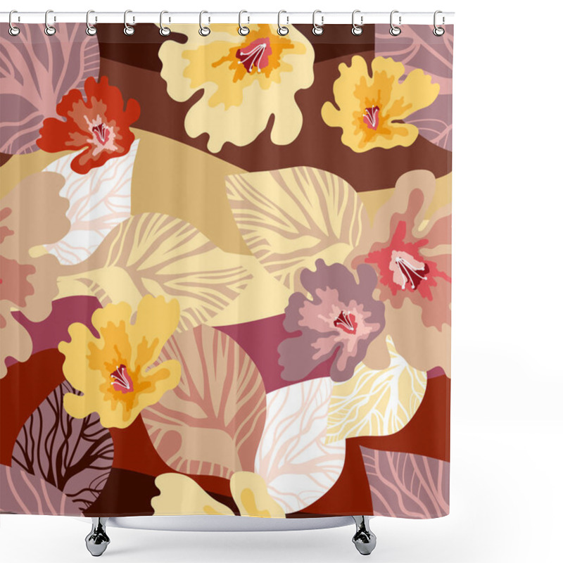 Personality  Beautiful Floral Print With Japanese Art Motifs. Shower Curtains