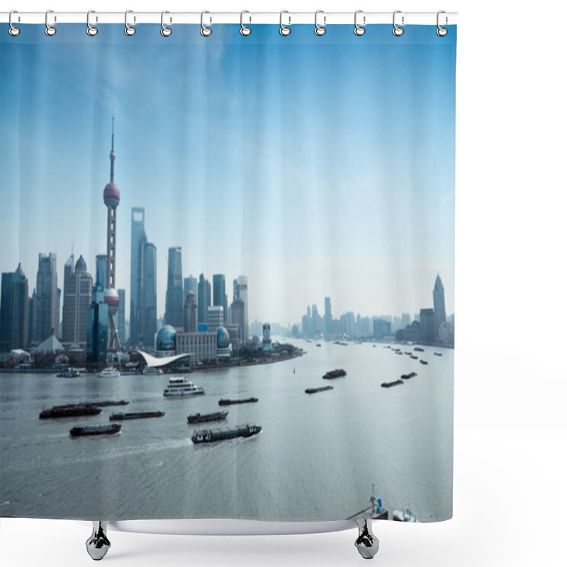 Personality  Shanghai Pudong And The Huangpu River Shower Curtains