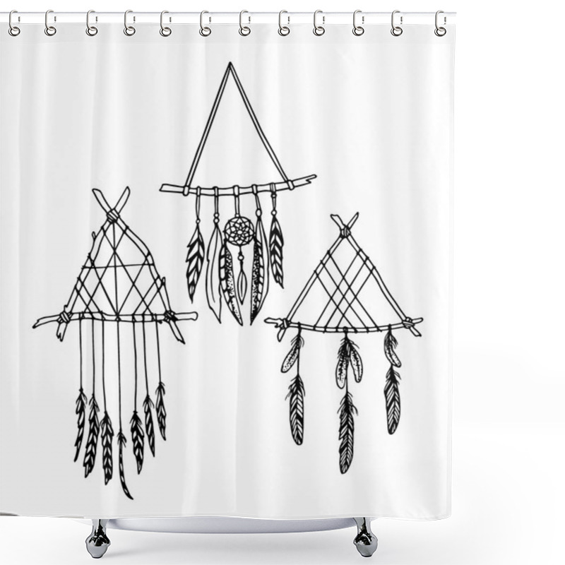 Personality  Hand Drawn Dreamcatcher Shower Curtains