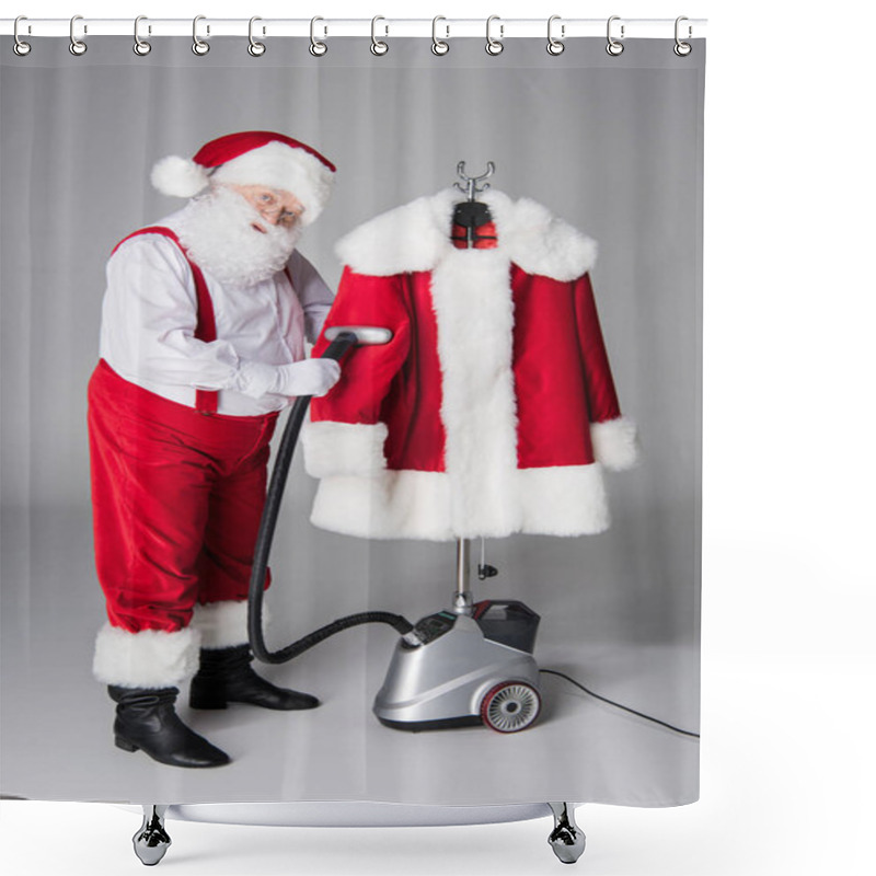 Personality  Santa Claus Cleaning Coat Shower Curtains