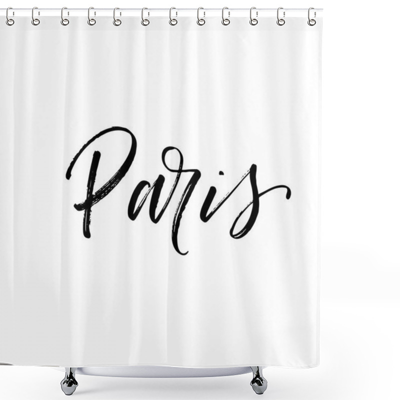 Personality  Paris Hand Drawn Lettering.  Shower Curtains