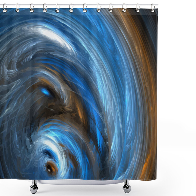 Personality  Vector Illustration Of Digital Fractal Shower Curtains