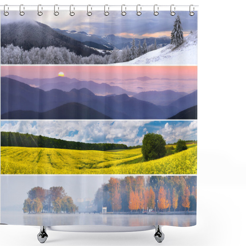 Personality  Set Of The 4 Seasons Landscape Shower Curtains