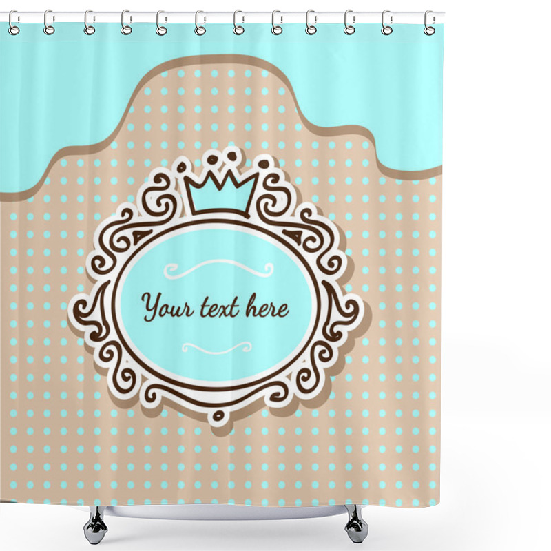 Personality  Vector Cute Background With Crown. Shower Curtains