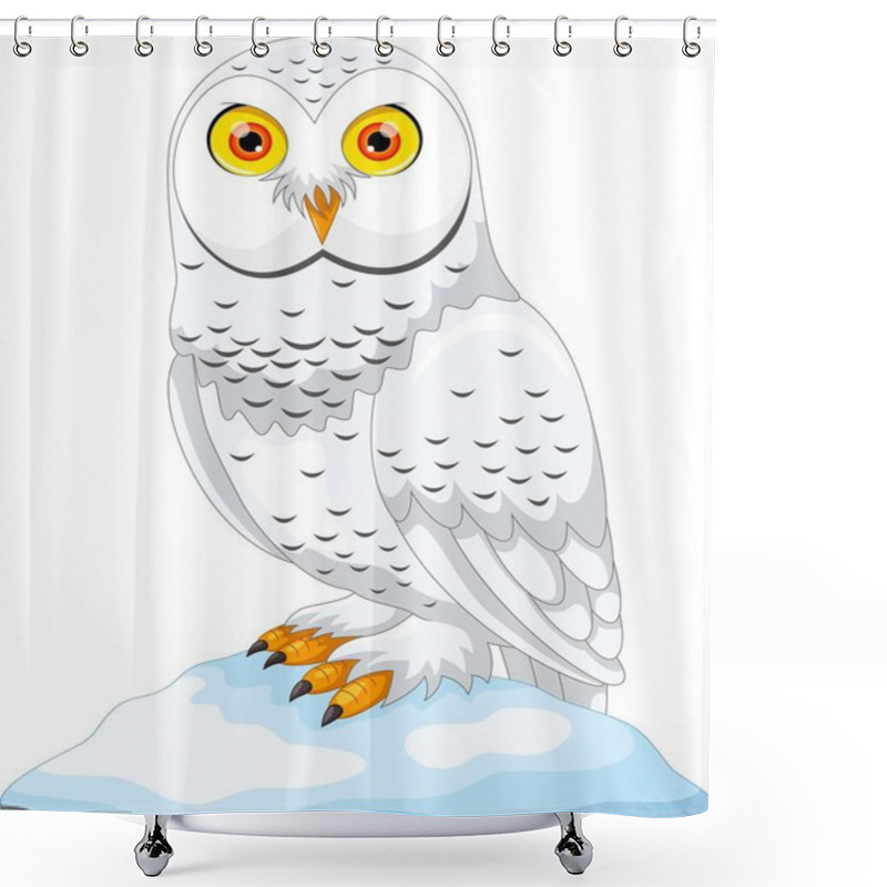 Personality  Cute Cartoon Arctic Owl Shower Curtains