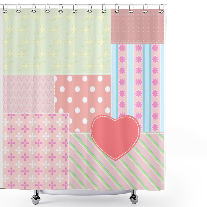 Personality  Patchwork Background Shower Curtains