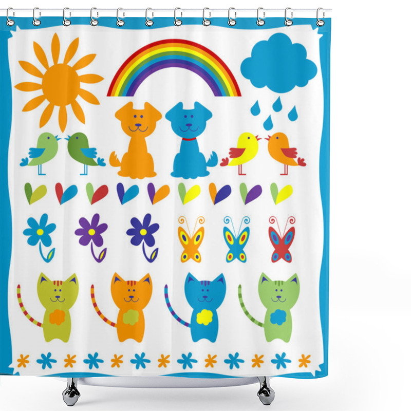 Personality  A Set Of Funny Animals Shower Curtains