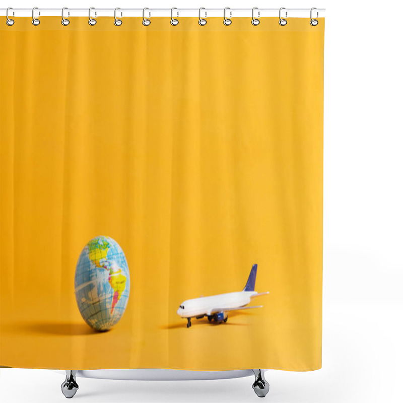 Personality  Travel Theme With Airplane And Globe Shower Curtains