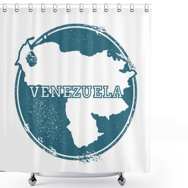 Personality  Grunge Rubber Stamp With Name And Map Of Venezuela, Bolivarian Republic Of, Vector Illustration. Shower Curtains