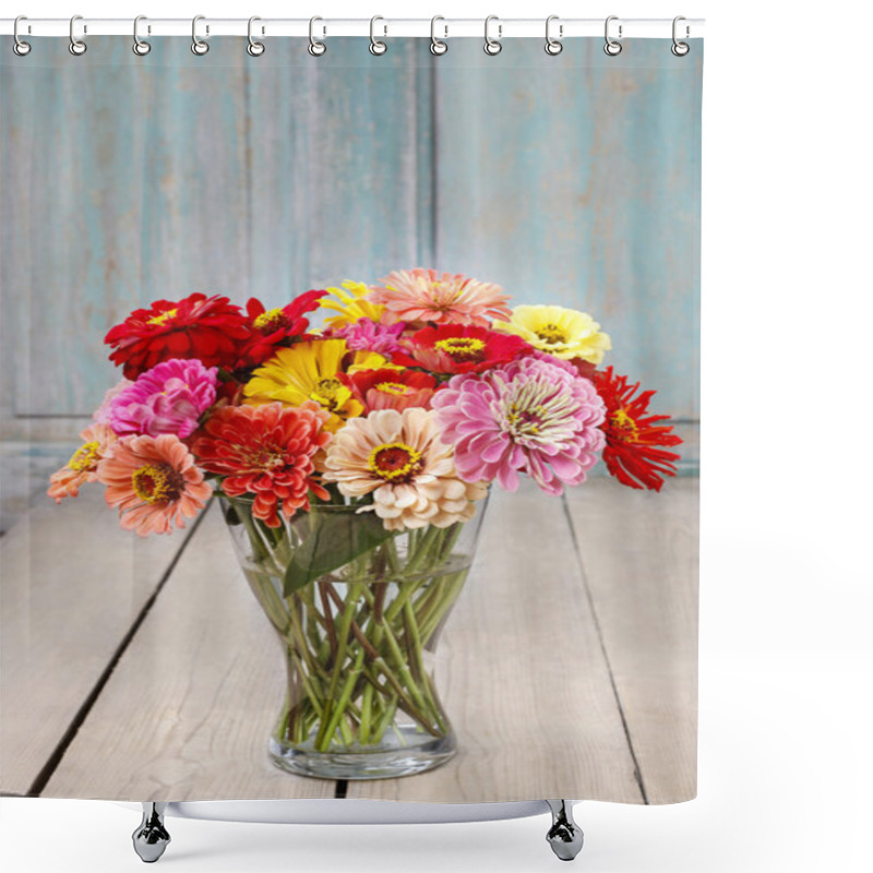 Personality  Bouquet Of Zinnia Flowers Shower Curtains