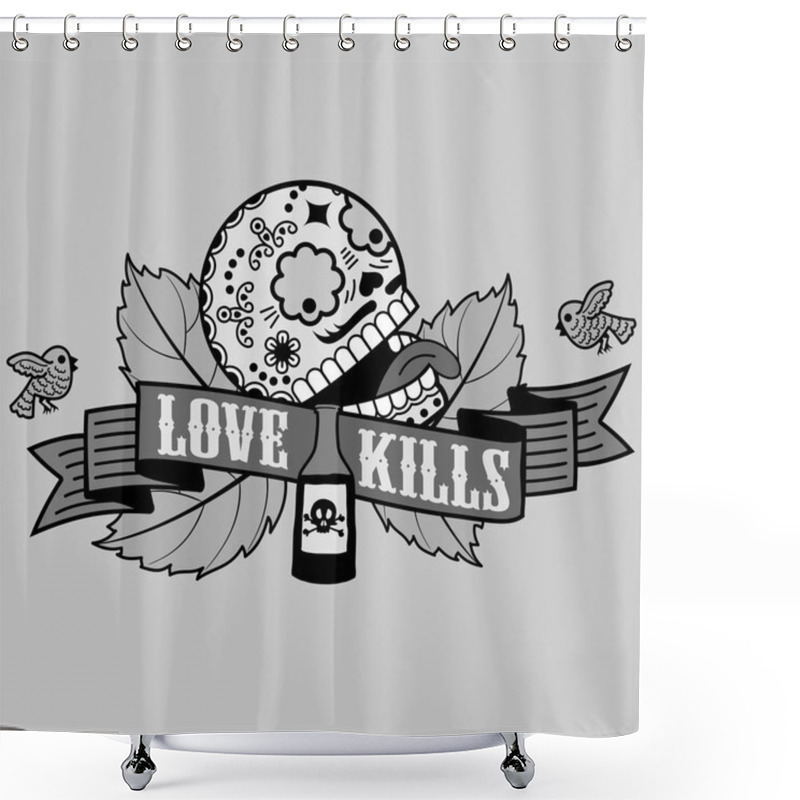 Personality  Love Kills Shower Curtains