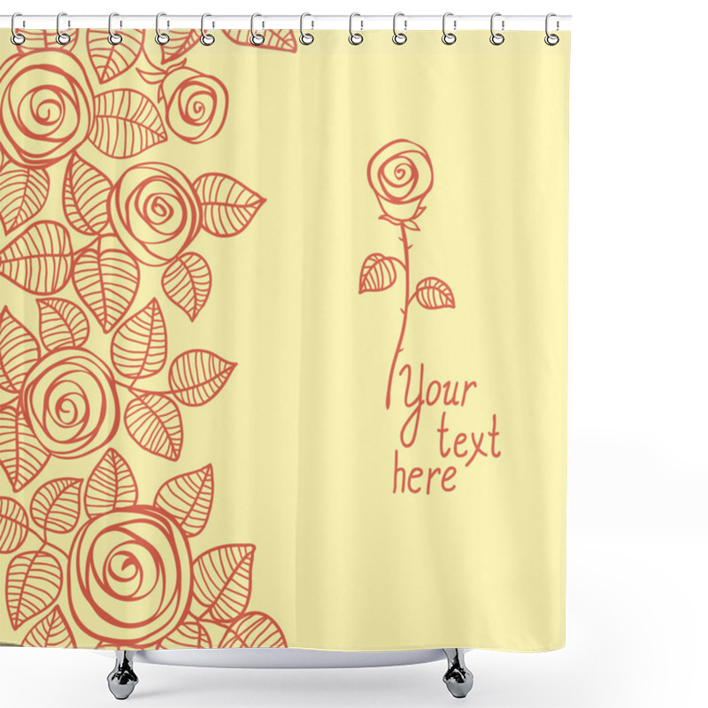 Personality  Cute Background Made Of Rose Shower Curtains