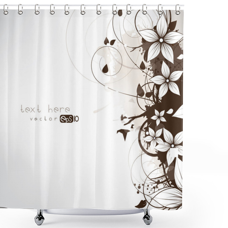 Personality  Background With Floral Ornament Shower Curtains