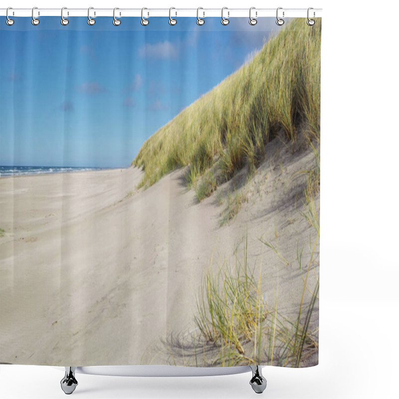 Personality  Ocean, Grass And Beach For Travel, Vacation Destination Or Location For Summer Holiday Trip. Sea Water, Coast And Sand On Land For Tourism Adventure, Sky And Waves In Horizon In Nature In Australia. Shower Curtains