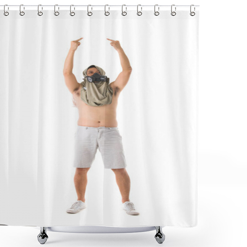 Personality  Protestor Isolated In White Shower Curtains