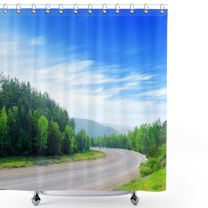 Personality  Mountain Road Shower Curtains