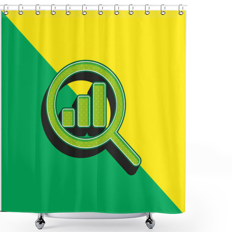 Personality  Analytics Green And Yellow Modern 3d Vector Icon Logo Shower Curtains