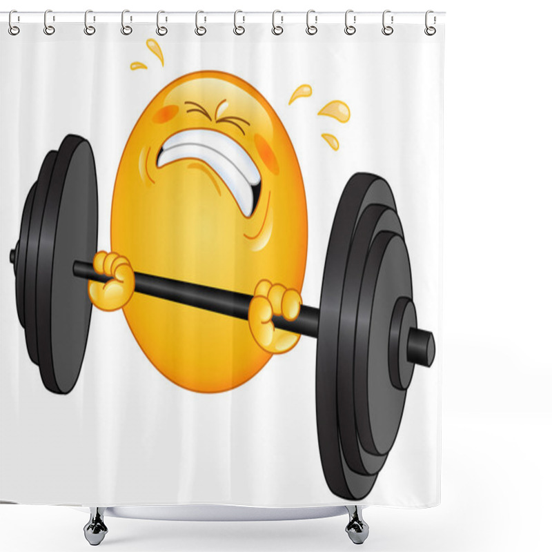 Personality  Weightlifter Emoticon Shower Curtains