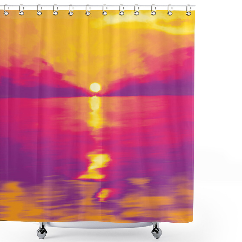 Personality  Painted Sunset Shower Curtains