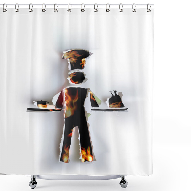 Personality  Ripped Paper Collection And Flames, Cook Shower Curtains