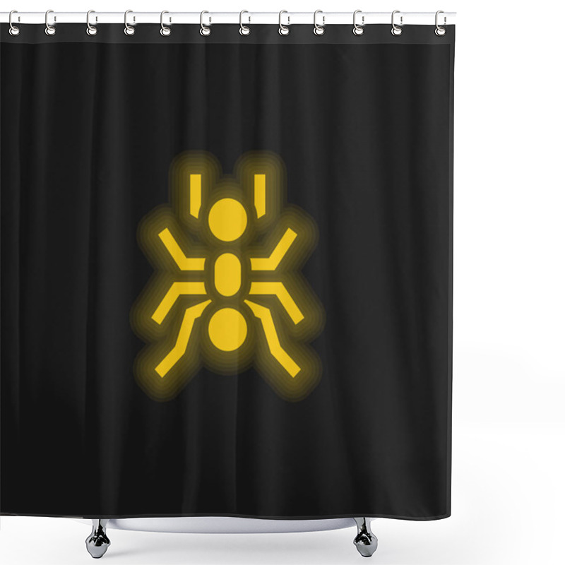 Personality  Ant Yellow Glowing Neon Icon Shower Curtains