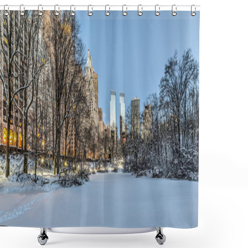 Personality   Winter Storm Central Park, New York City Shower Curtains