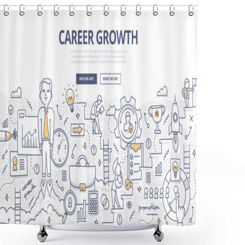 Personality  Career Growth Doodle Concept Shower Curtains