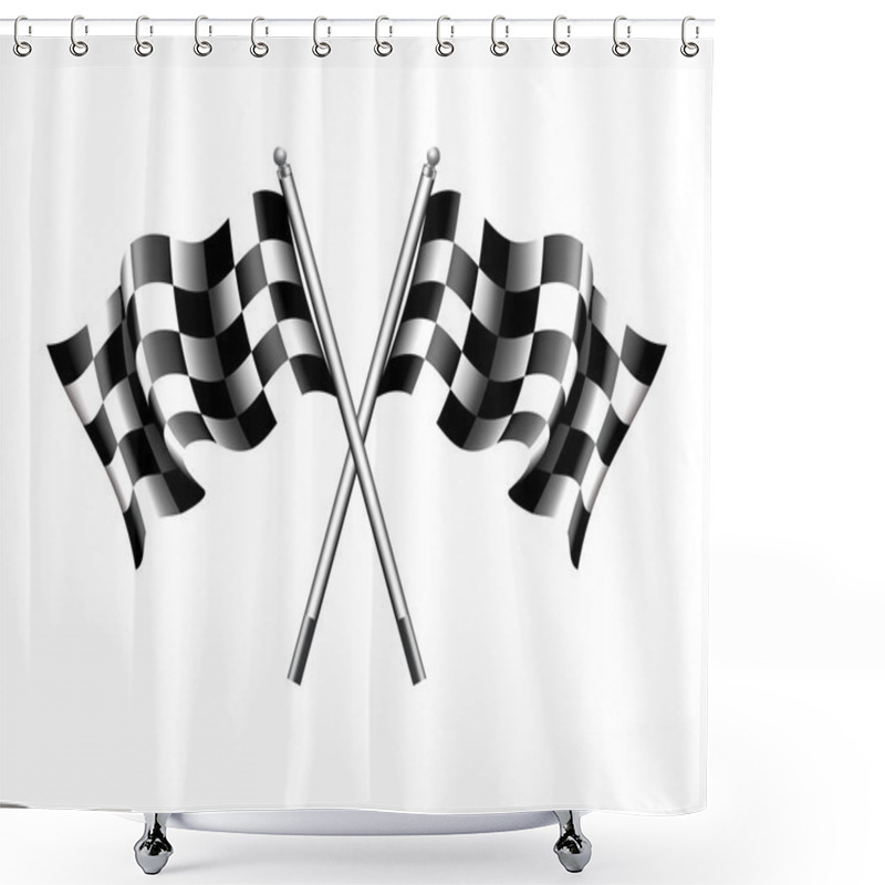 Personality  Chequered Flags Motor Racing Shower Curtains