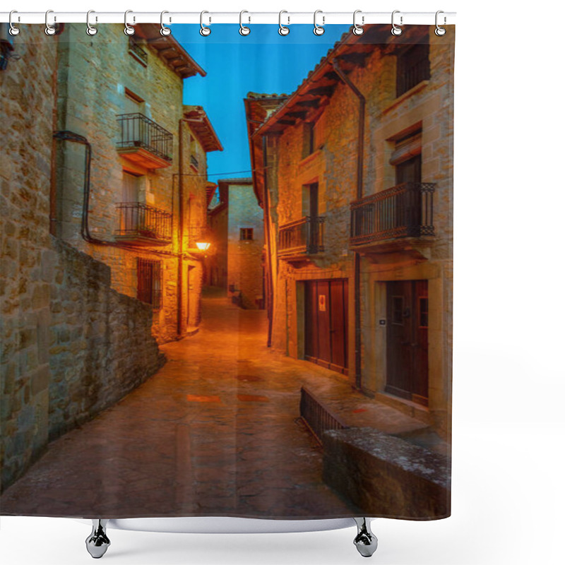 Personality  Sunrise View Of A Medieval Street In Spanish Village Sos Del Rey Catolico. Shower Curtains