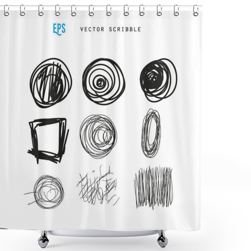 Personality  Set Of Vector Scribbles. Sketchy Drawings. Design Elements. Shower Curtains