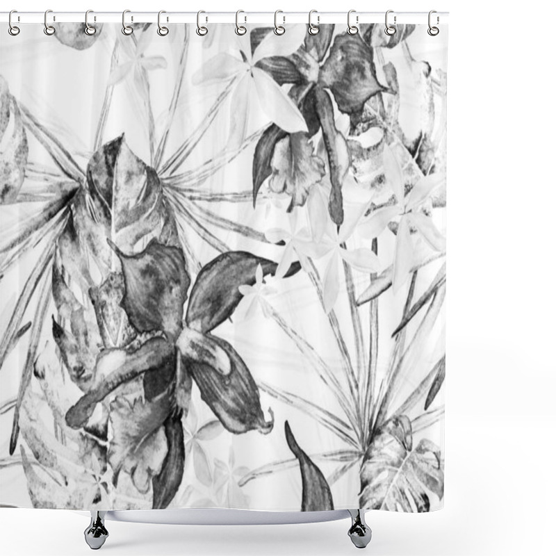 Personality  Orchid Seamless Pattern. Shower Curtains