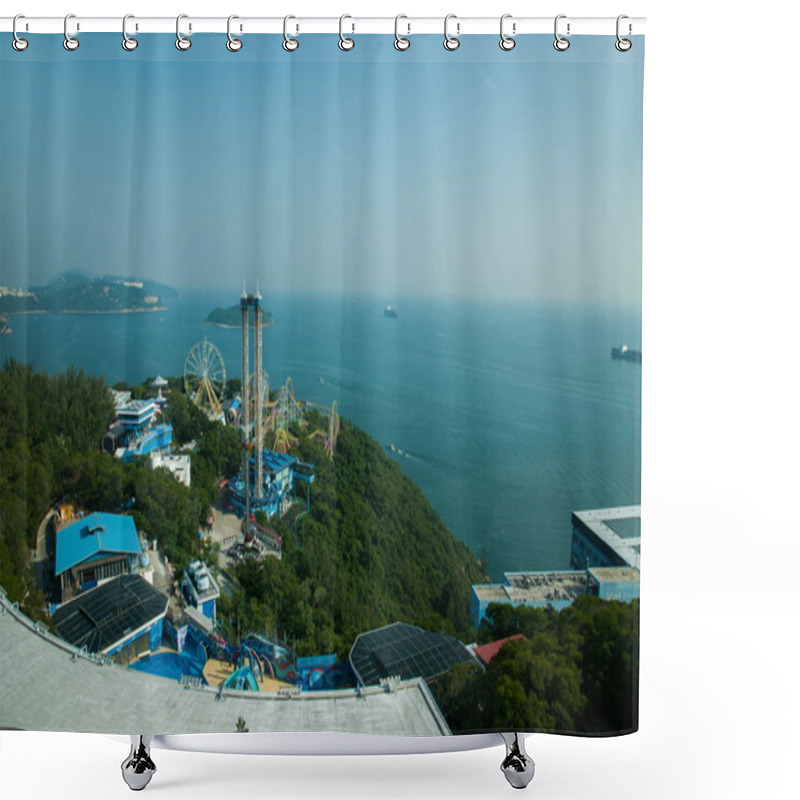 Personality  Ocean Park Hong Kong Ocean Park Tower Marine Park And Overlooking The South China Sea On Shower Curtains