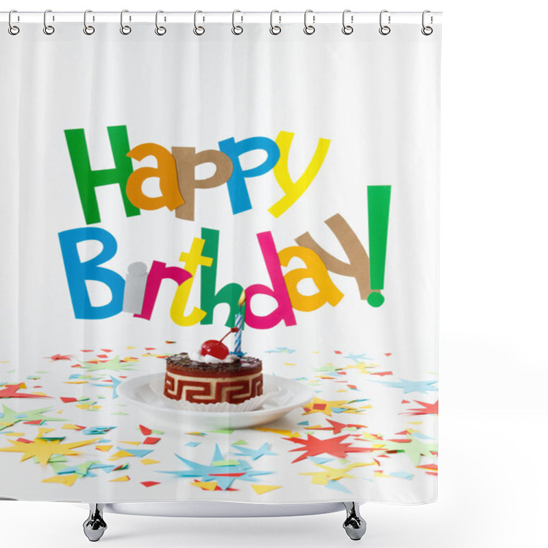 Personality  Birthday Greetings From Burning Candles Shower Curtains