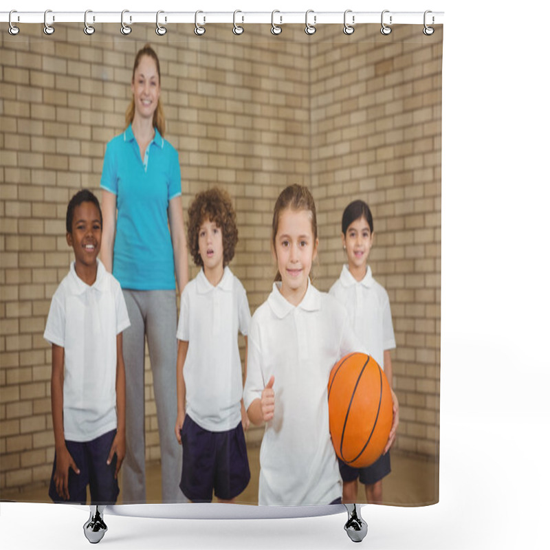 Personality  Students Together About To Play Basketball Shower Curtains