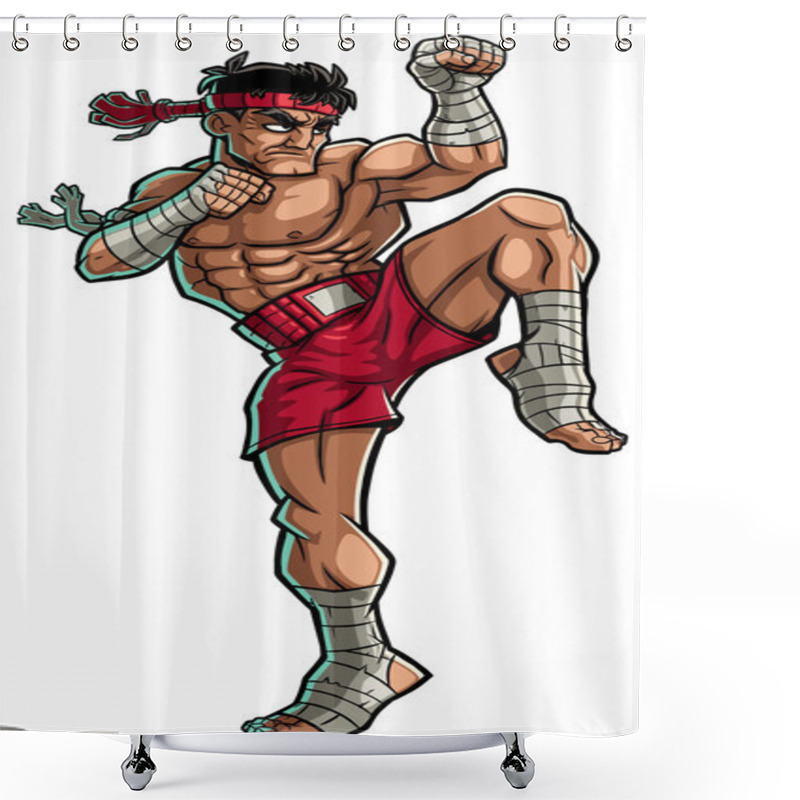 Personality  Muay Thai Fighter Shower Curtains