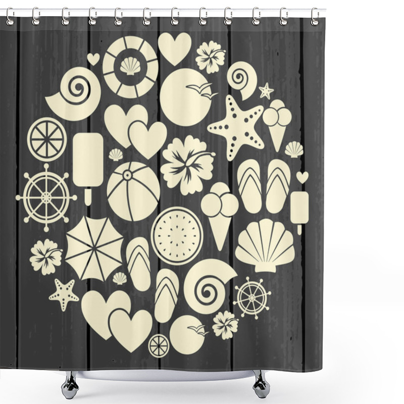 Personality  Summer Icons Collection Shower Curtains