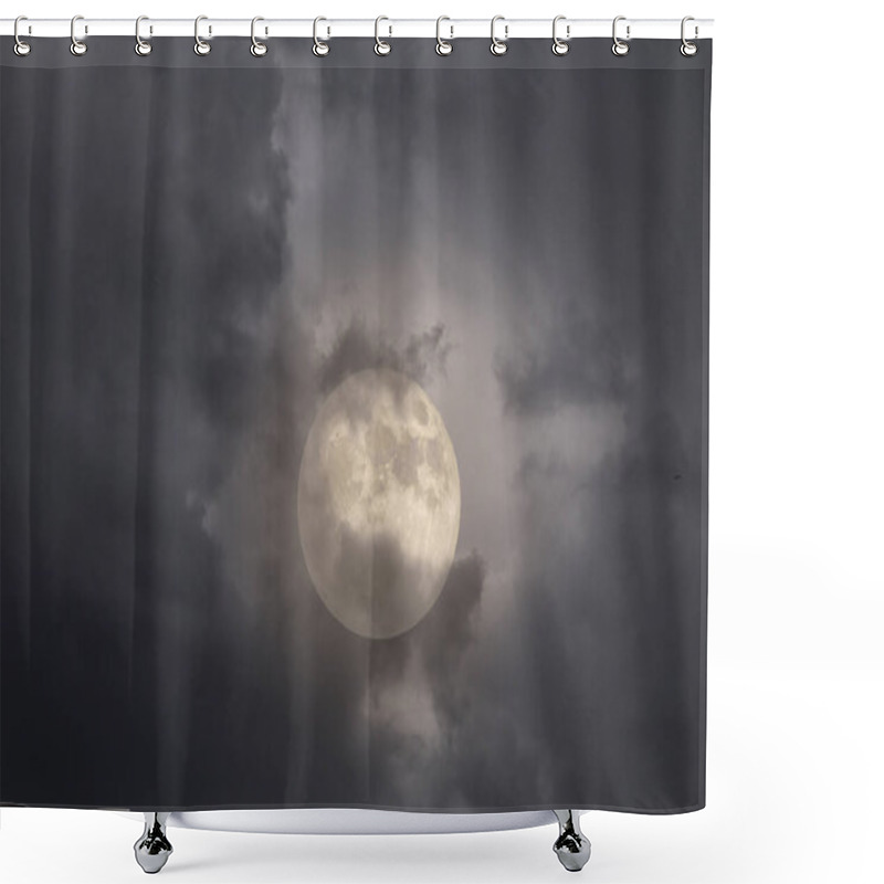 Personality  Cloudy Full Moon Night Sky Shower Curtains