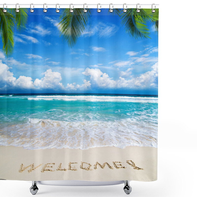 Personality  Welcome Written In Beach Shower Curtains