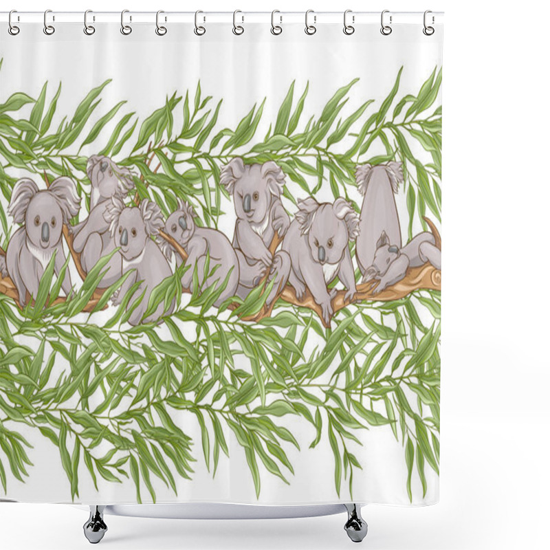 Personality  Koala Bear Seamless Pattern. Shower Curtains