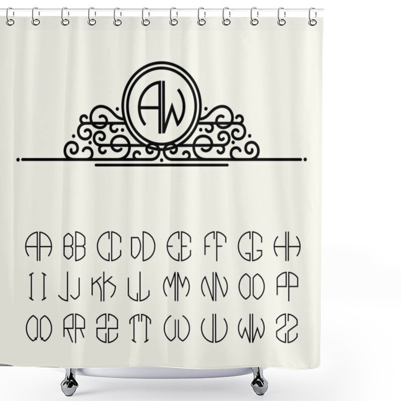 Personality  Set Of Template Letters For Monograms Shower Curtains