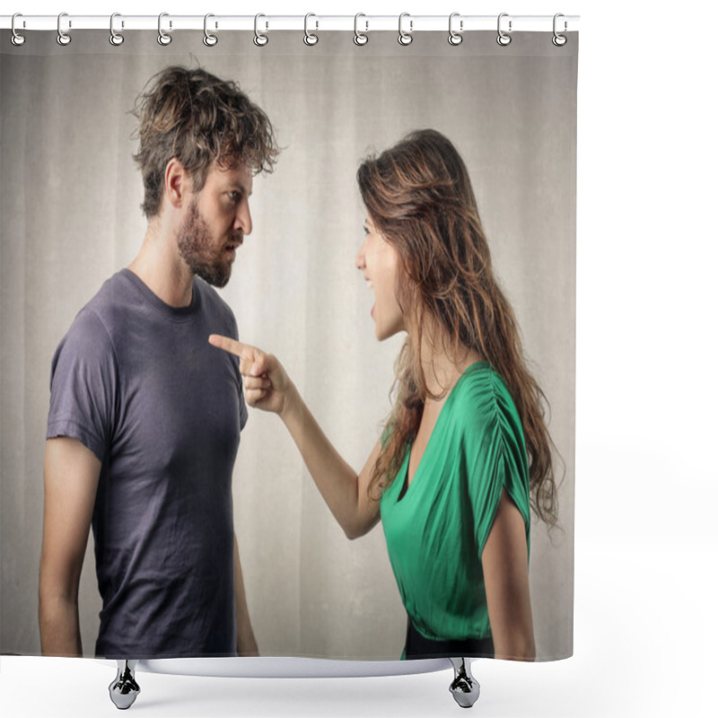 Personality  Couple Having An Argument Shower Curtains