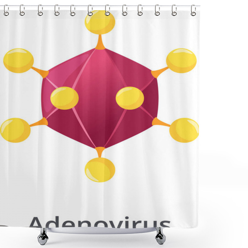 Personality  Adenovirus Particle Showing Fibers Proteins Extending From Each Penton Base Of Its Icosahedral Capsid, A Non Enveloped Virus Causing Respiratory Infections, Gastroenteritis, And Conjunctivitis Shower Curtains