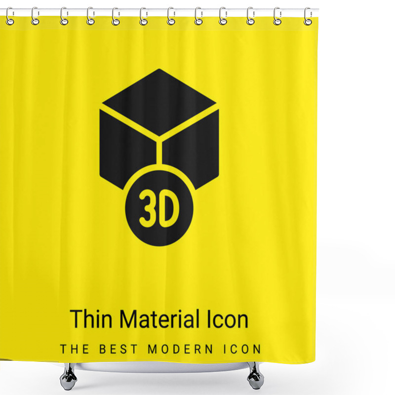 Personality  3d Printing Minimal Bright Yellow Material Icon Shower Curtains