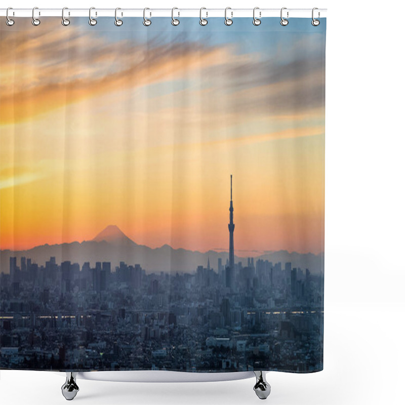 Personality  Beautiful Tokyo Sunset Cityscape Shower Curtains