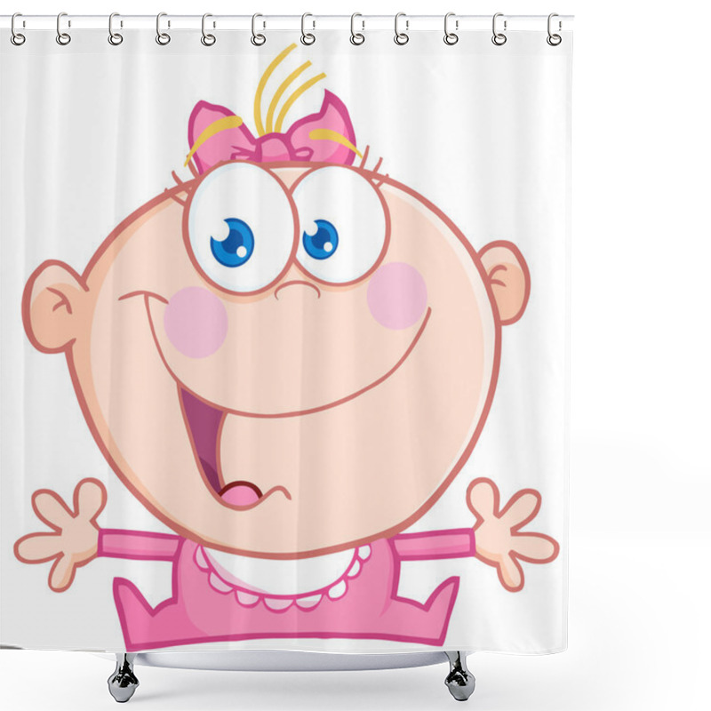 Personality  Happy Baby Girl Shower Curtains