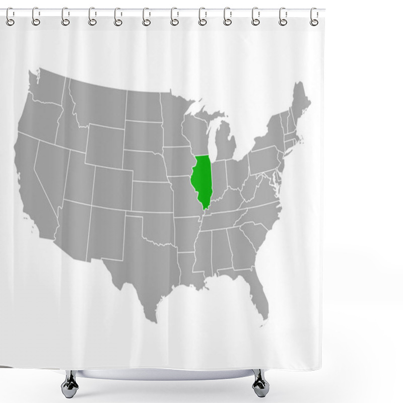 Personality  Map Of Illinois In USA Shower Curtains