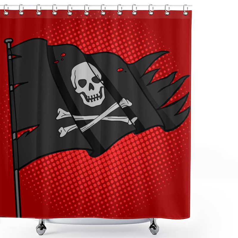 Personality  Pirate Flag Pop Art Style Vector Shower Curtains