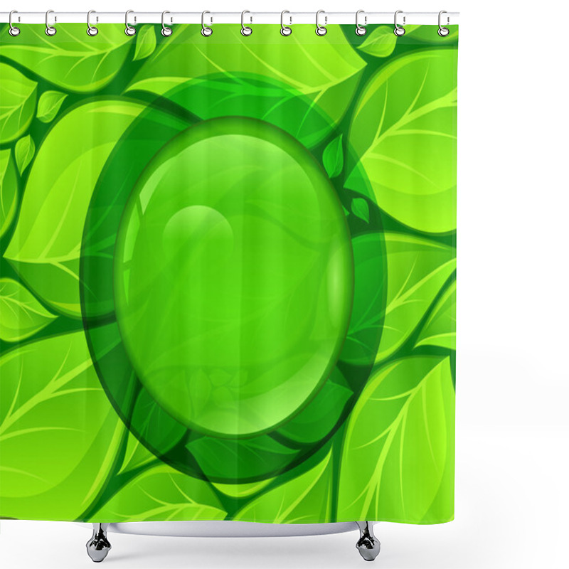 Personality  Button On Leaves Background Shower Curtains